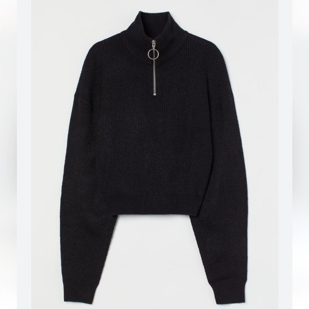 H&M Black zip up sweater